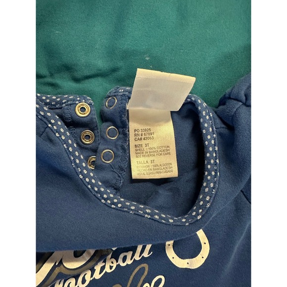 Indianapolis Colts Baby Girl Dress 3T Navy Blue Football Logo Snap Shoulder - Picture 4 of 5